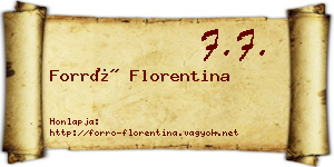 Forró Florentina névjegykártya